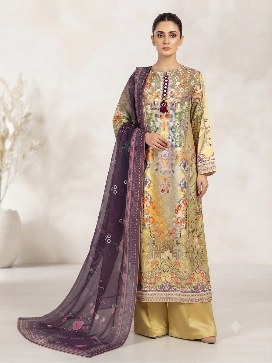 Golden Dusk Printed Suit