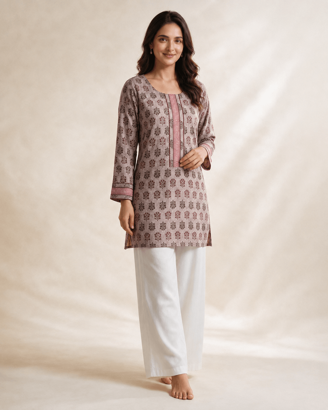 Floral Printed Short Kurti